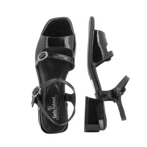 Women`s Sandals On Top CARLO FABIANI-040-559-1 INGRID BLACK PATENT