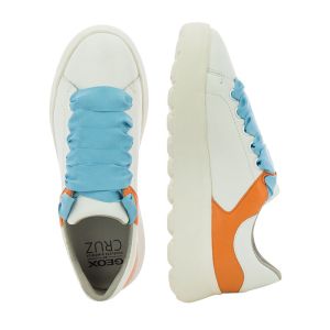 Womwn`s Sneakers GEOX-D45TCE 299 D SPHERICA EC4.1 WHITE/ORANGE